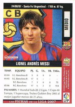 2006-07 Mundicromo Las Fichas de la Liga 2007 #19 Messi Back
