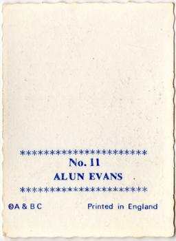 1969-70 A&BC Crinkle Cut Photographs #11 Alun Evans Back