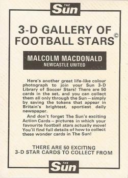 1972 The Sun 3D Gallery of Football Stars #NNO Malcolm MacDonald Back