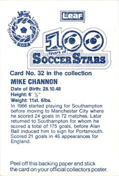 1988 Leaf - 100 Years of Soccer Stars #32 Mick Channon Back