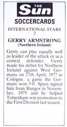 1978-79 The Sun Soccercards #2 Gerry Armstrong Back