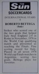 1978-79 The Sun Soccercards #8 Roberto Bettega Back