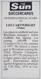 1978-79 The Sun Soccercards #24 Les Cartwright Back