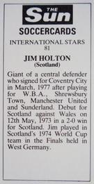 1978-79 The Sun Soccercards #81 Jim Holton Back