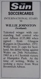 1978-79 The Sun Soccercards #94 Willie Johnston Back