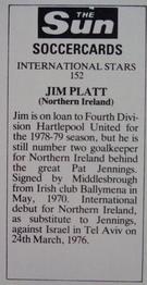 1978-79 The Sun Soccercards #152 Jim Platt Back