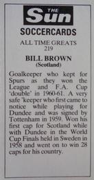 1978-79 The Sun Soccercards #219 Bill Brown Back