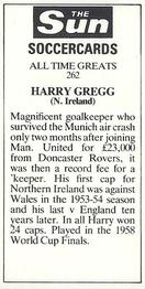 1978-79 The Sun Soccercards #262 Harry Gregg Back
