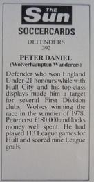 1978-79 The Sun Soccercards #392 Peter Daniel Back