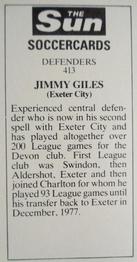 1978-79 The Sun Soccercards #413 Jimmy Giles Back