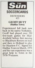 1978-79 The Sun Soccercards #423 Geoff Hutt Back
