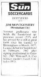 1978-79 The Sun Soccercards #473 Jim Montgomery Back