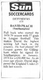 1978-79 The Sun Soccercards #479 David Peach Back