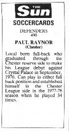 1978-79 The Sun Soccercards #490 Paul Raynor Back