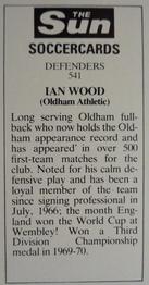 1978-79 The Sun Soccercards #541 Ian Wood Back