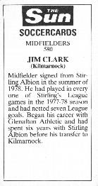 1978-79 The Sun Soccercards #580 Jim Clark Back