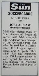 1978-79 The Sun Soccercards #645 Joseph Laidlaw Back