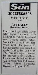 1978-79 The Sun Soccercards #646 Pat Lally Back