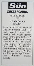1978-79 The Sun Soccercards #675 Alan Oakes Back