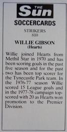 1978-79 The Sun Soccercards #810 Willie Gibson Back