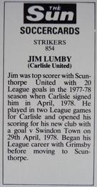 1978-79 The Sun Soccercards #854 Jim Lumby Back