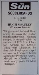 1978-79 The Sun Soccercards #856 Hugh McAuley Back