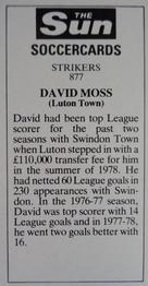 1978-79 The Sun Soccercards #877 David Moss Back