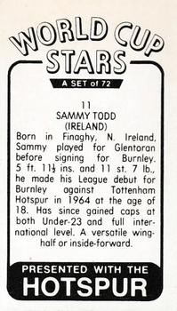 1970 D.C. Thomson World Cup Stars #11 Sammy Todd Back