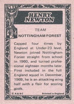 1969-70 A&BC Chewing Gum World Cup Giant Posters - A&BC World Cup Footballers #NNO Henry Newton Back