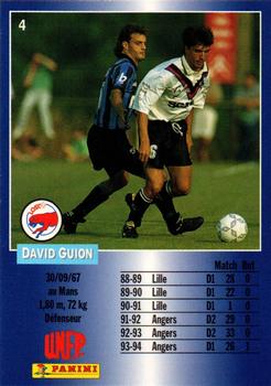 1994-95 Panini UNFP #4 David Guion Back