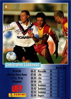 1994-95 Panini UNFP #6 Christophe Lagrange Back