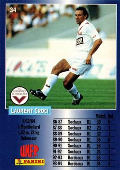 1994-95 Panini UNFP #34 Laurent Croci Back