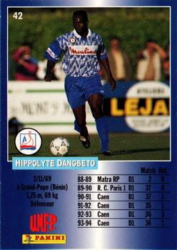 1994-95 Panini UNFP #42 Hippolyte Dangbeto Back