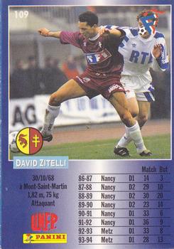 1994-95 Panini UNFP #109 David Zitelli Back