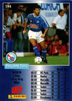 1994-95 Panini UNFP #194 Philippe Thys Back