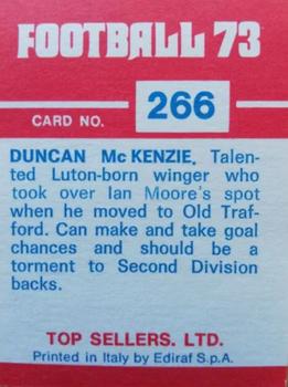 1972-73 Panini Top Sellers #266 Duncan McKenzie Back