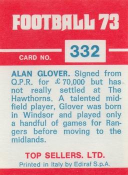 1972-73 Panini Top Sellers #332 Allan Glover Back