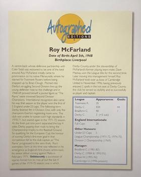 1998-99 Westminster Collection - British Football Greats Autographed Edition #NNO Roy McFarland Back
