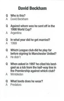 2002 Paul Lamond Games Football Trivia #NNO David Beckham Back