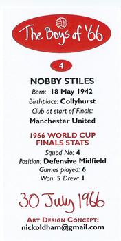 2016 Nick Oldham The Boys of '66 30th July 1966 #4 Nobby Stiles Back