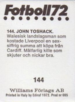 1972 Williams Förlags AB #144 John Toshack Back