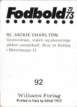1972-73 Williams Forlags AB #92 Jackie Charlton Back
