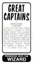 1970 D.C.Thomson / The Wizard Great Captains #5 Brian Labone Back