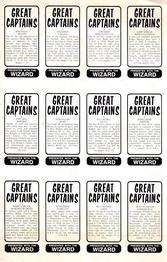 1970 D.C.Thomson / The Wizard Great Captains #NNO Uncut sheet Back