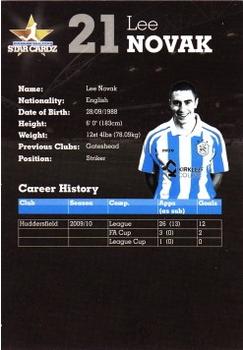 2010-11 Star Cardz Huddersfield Town #21 Lee Novak Back