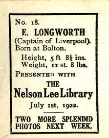 1922 Nelson Lee Library Footballers #18 Ephraim Longworth Back