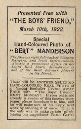 1923 The Boys' Friend Footballers #NNO Bert Manderson Back