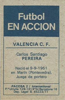 1977-78 Pacosa Futbol en Accion #NNO Pereira Back