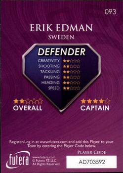 2009-10 Futera World Football Online Series 1 #93 Erik Edman Back