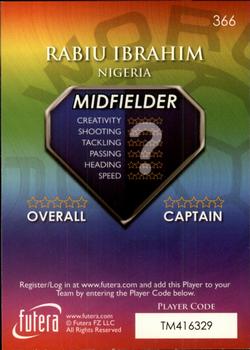 2009-10 Futera World Football Online Series 1 #366 Rabiu Ibrahim Back